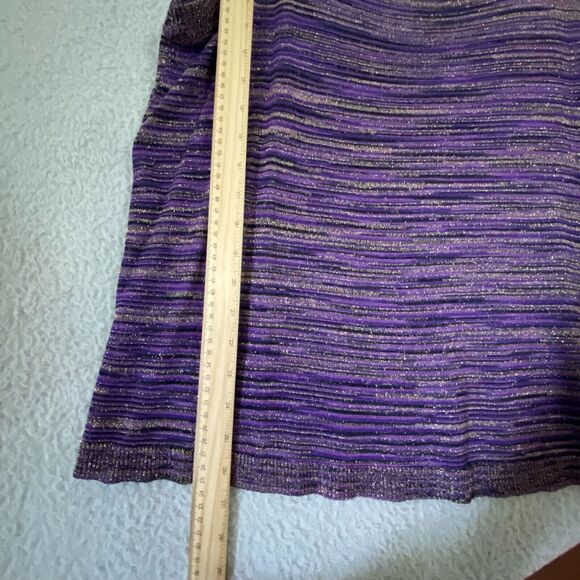 Vtg 90s Carole Little Rayon Tank Top Knitwear Shimmer Purple Gold Sleeveless 1X - Picture 7 of 9